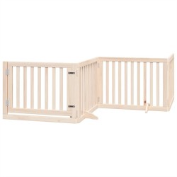 Barrière pour chien porte pliable 10 panneaux bois de peuplier 569685569685