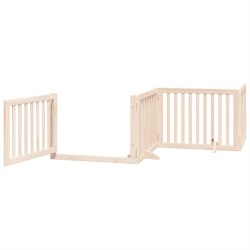 Barrière pour chien porte pliable 10 panneaux bois de peuplier 569685569685