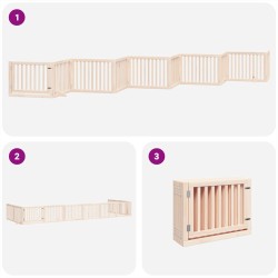Barrière pour chien porte pliable 10 panneaux bois de peuplier 569685569685