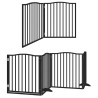 Barrière pour chien porte pliable 12panneaux noir bois peuplier 569686569686