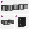 Barrière pour chien porte pliable 9 panneaux noir bois peuplier 569687569687