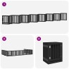 Barrière pour chien porte pliable 15panneaux noir bois peuplier 569689569689