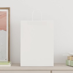 Sacs en papier 250 pcs avec poignées blanc 32x17x44 cm 569691569691