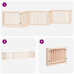 Barrière pour chien avec porte pliable 6 panneaux bois peuplier 569692569692