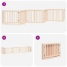 Barrière pour chien avec porte pliable 6 panneaux bois peuplier 569692569692
