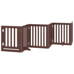 Barrière pour chien porte pliable 12 panneaux bois de peuplier 569694569694