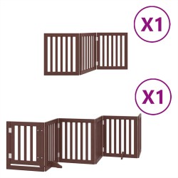 Barrière pour chien porte pliable 9 panneaux bois de peuplier 569695569695