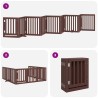 Barrière pour chien porte pliable 9 panneaux bois de peuplier 569695569695