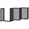 Barrière pour chien porte pliable 9 panneaux noir bois peuplier 569696569696
