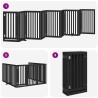 Barrière pour chien porte pliable 9 panneaux noir bois peuplier 569696569696