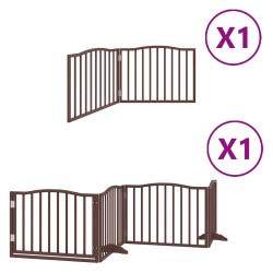 Barrière pour chien avec porte pliable 6 panneaux bois peuplier 569697569697
