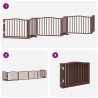 Barrière pour chien avec porte pliable 6 panneaux bois peuplier 569697569697