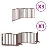 Barrière pour chien porte pliable 10 panneaux bois de peuplier 569699569699