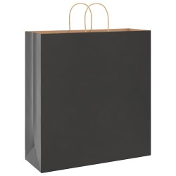Sacs en papier 50 pcs avec poignées noir 45x17x48 cm 569704569704
