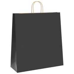 Sacs en papier 50 pcs avec poignées noir 45x17x48 cm 569704569704