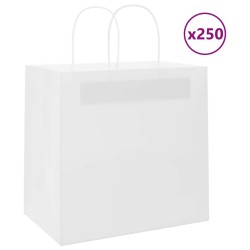 Sacs en papier 50 pcs avec poignées blanc 26x17x25 cm 569705569705