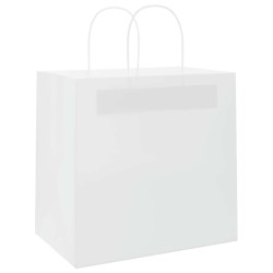 Sacs en papier 50 pcs avec poignées blanc 26x17x25 cm 569705569705