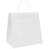 Sacs en papier 50 pcs avec poignées blanc 26x17x25 cm 569705569705