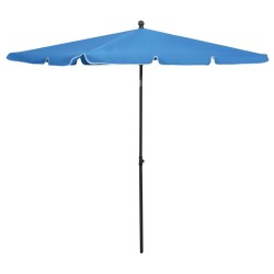 Parasol de jardin avec mât 210x140 cm Bleu azuré 569706569706