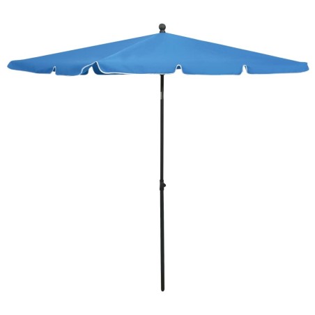 Parasol de jardin avec mât 210x140 cm Bleu azuré 569706569706