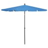 Parasol de jardin avec mât 210x140 cm Bleu azuré 569706569706