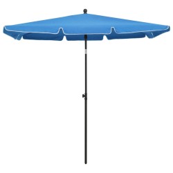 Parasol de jardin avec mât 210x140 cm Bleu azuré 569706569706