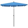 Parasol de jardin avec mât 210x140 cm Bleu azuré 569706569706
