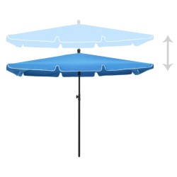 Parasol de jardin avec mât 210x140 cm Bleu azuré 569706569706