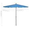 Parasol de jardin avec mât 210x140 cm Bleu azuré 569706569706