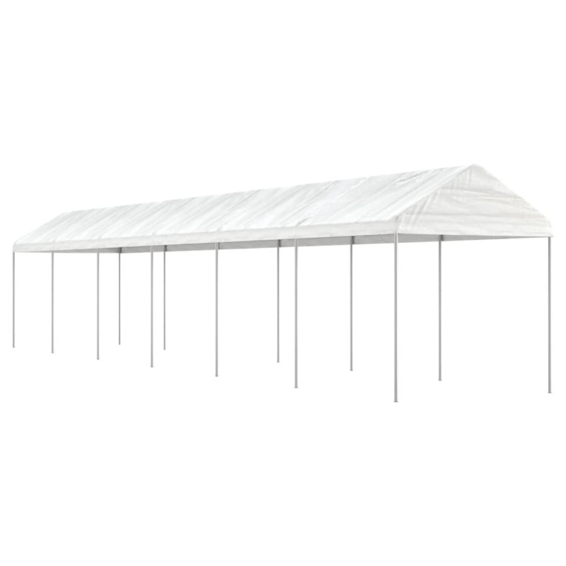 Belvédère avec toit blanc 13,38x2,28x2,69 m polyéthylène 569707569707