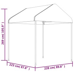 Belvédère avec toit blanc 13,38x2,28x2,69 m polyéthylène 569707569707