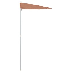 Demi-parasol de jardin avec mât 180x90 cm terre cuite 569709569709
