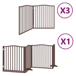 Barrière pour chien porte pliable 10 panneaux bois de peuplier 569710569710