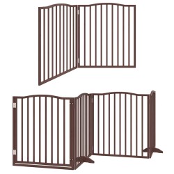 Barrière pour chien porte pliable 10 panneaux bois de peuplier 569710569710