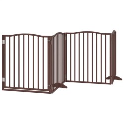 Barrière pour chien porte pliable 10 panneaux bois de peuplier 569710569710