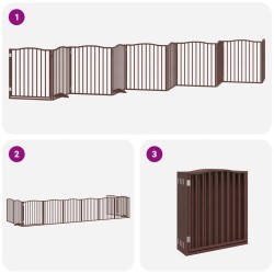 Barrière pour chien porte pliable 10 panneaux bois de peuplier 569710569710