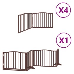 Barrière pour chien porte pliable 12 panneaux bois de peuplier 569711569711