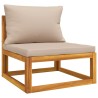 Salon de jardin 5 pcs avec coussins taupe bois massif 569712569712