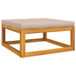 Salon de jardin 5 pcs avec coussins taupe bois massif 569712569712
