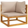Salon de jardin 5 pcs avec coussins taupe bois massif 569713569713