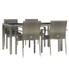 Ensemble à manger de jardin 5 pcs coussins gris résine tressée 569717569717