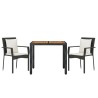 Ensemble à manger de jardin avec coussins 3 pcs Noir 569718569718