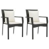 Ensemble à manger de jardin avec coussins 3 pcs Noir 569718569718