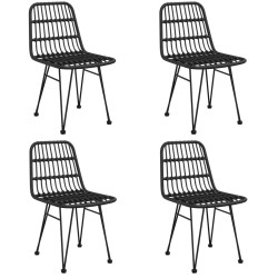 Ensemble à manger de jardin 5 pcs Noir Résine tressée 569720569720