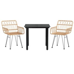 Ensemble à manger de jardin 3 pcs Résine tressée 569724569724