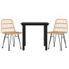 Ensemble à manger de jardin 3 pcs Résine tressée 569725569725