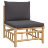 Salon de jardin 6 pcs avec coussins gris foncé bambou 569727569727