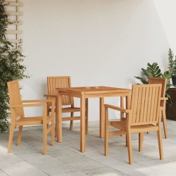 Chaises de jardin empilables lot de 4 56,5x57,5x91 cm bois teck 569729569729