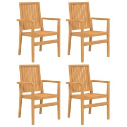 Chaises de jardin empilables lot de 4 56,5x57,5x91 cm bois teck 569729569729