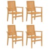 Chaises de jardin empilables lot de 4 56,5x57,5x91 cm bois teck 569729569729